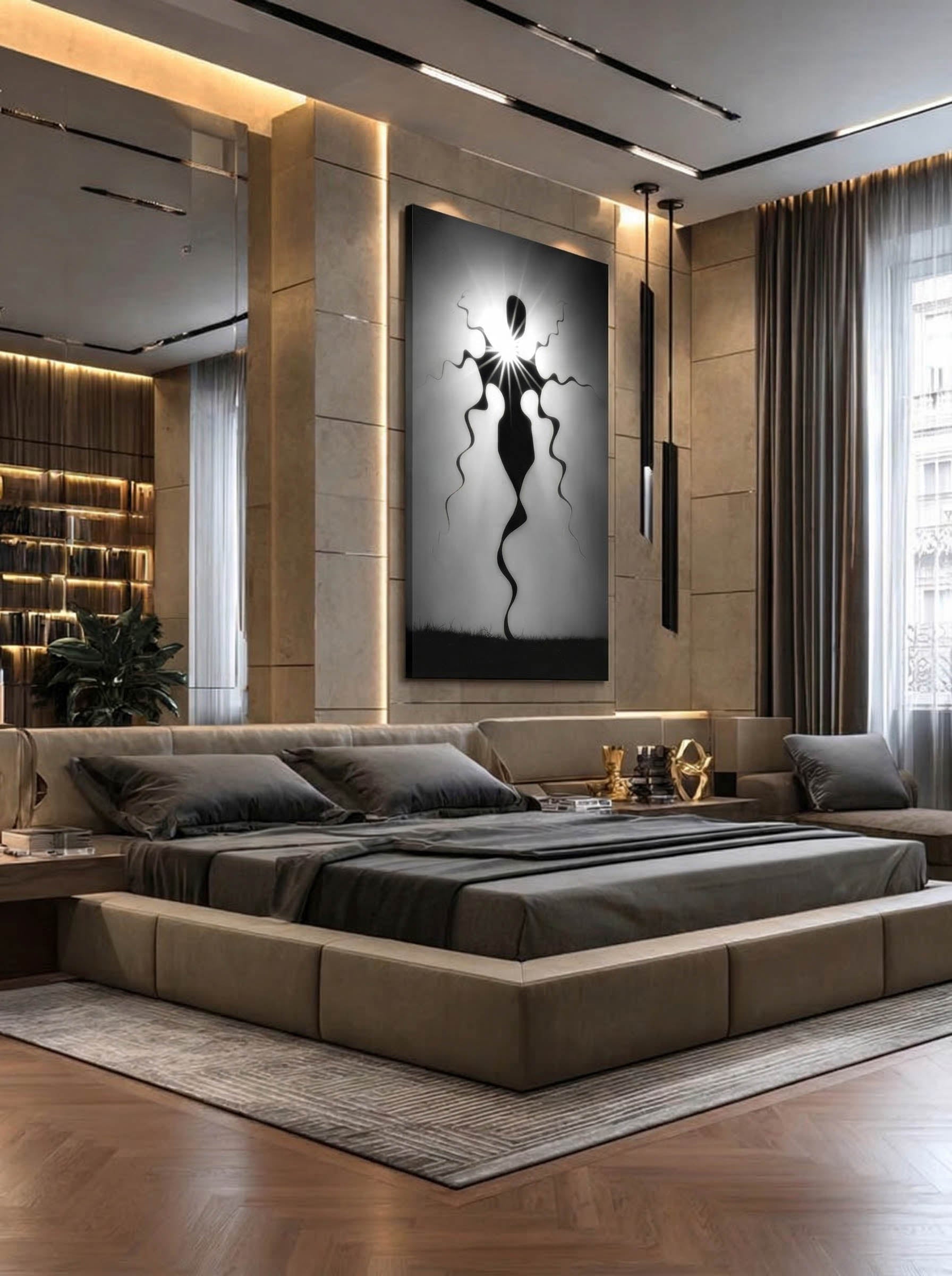Elegant Night-Out – Surreal Abstract Silhouette Wall Art 544