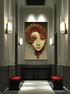 Pebbled Mask – Surreal Sculptural Mask Wall Art 546