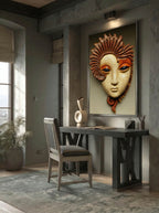 Pebbled Mask – Surreal Sculptural Mask Wall Art 546