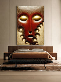 Crimson Sculptural Face 547
