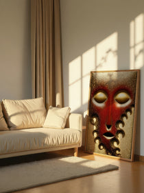 Crimson Sculptural Face 547