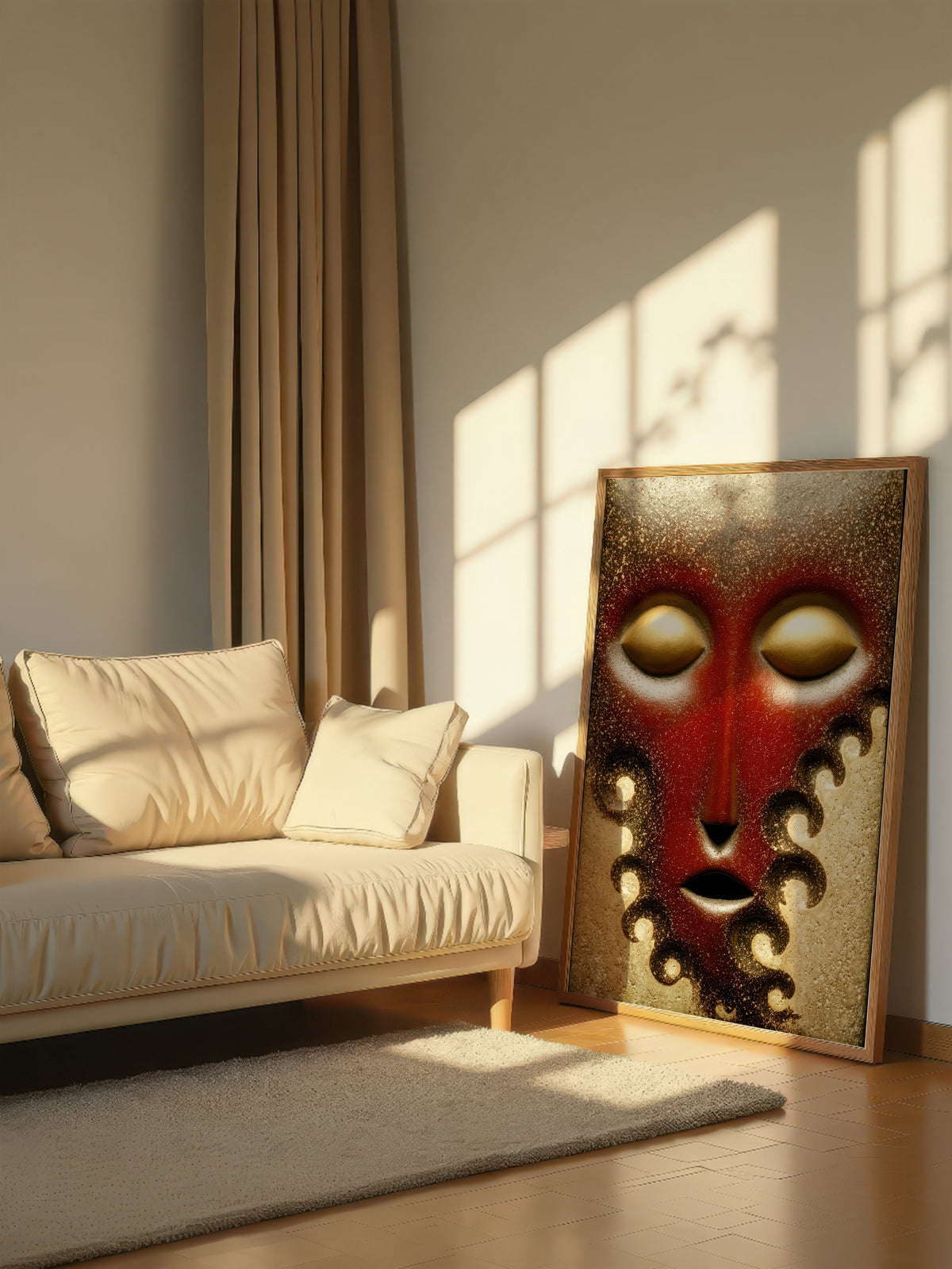 Crimson Sculptural Face 547