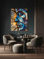 Azure Fissure – Surreal Weathered Portrait Wall Art 549