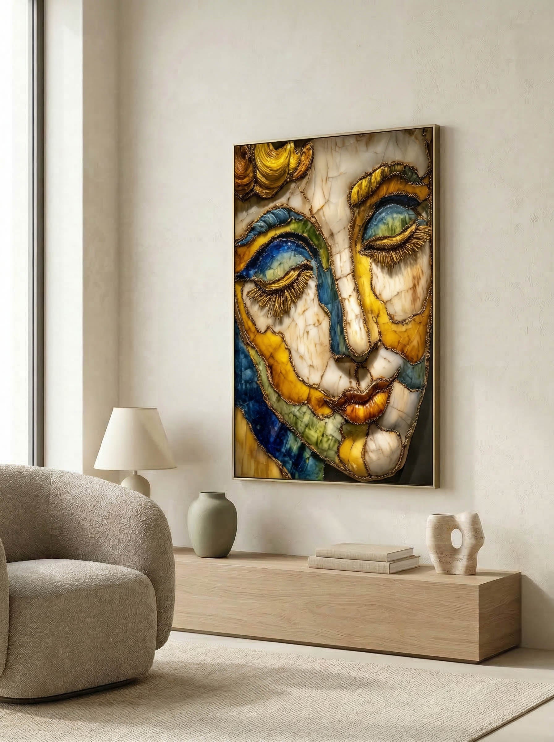 Gilded Slumber – Surreal Opulent Portrait Wall Art 550 Secondary image
