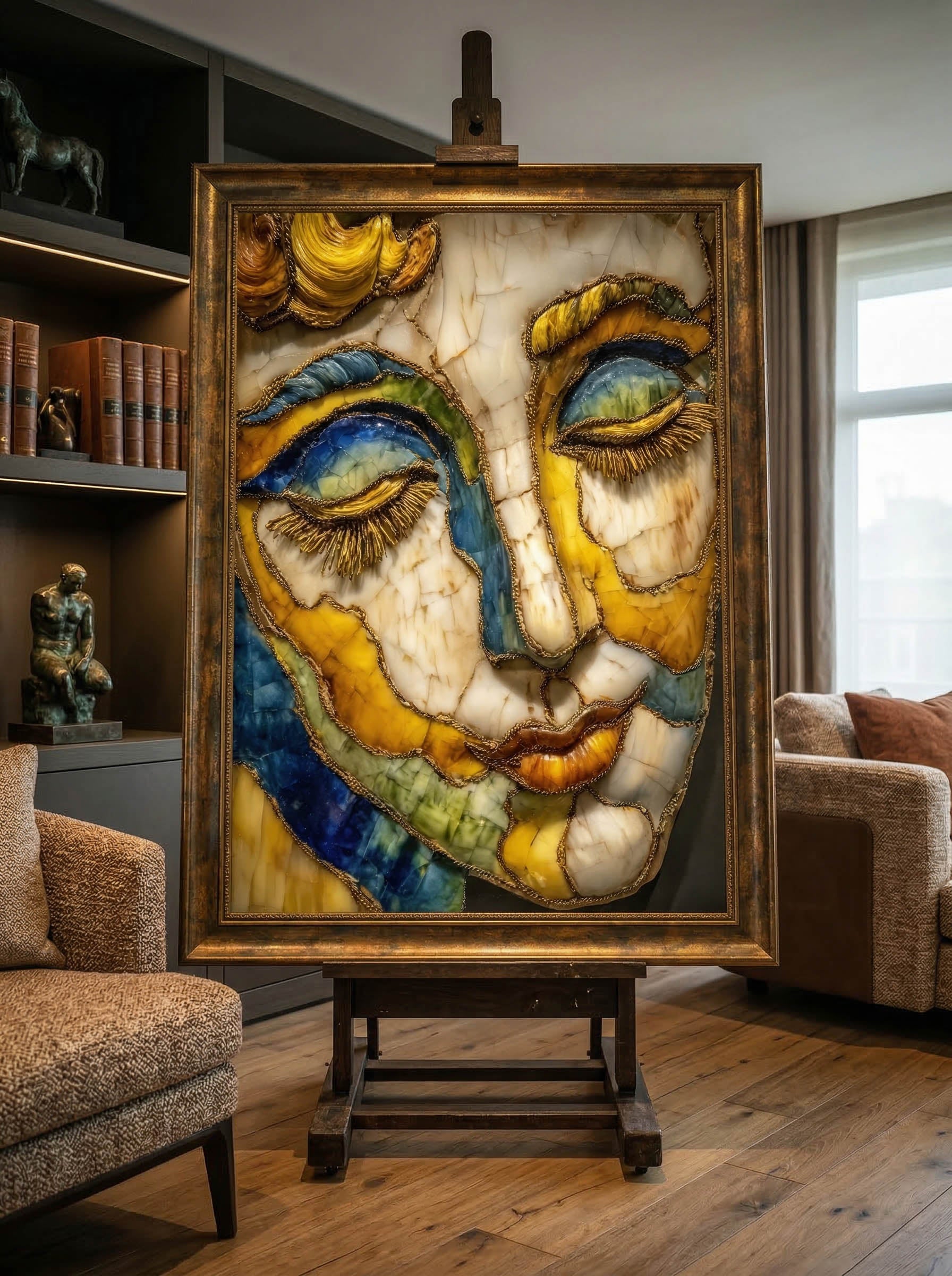 Gilded Slumber – Surreal Opulent Portrait Wall Art 550