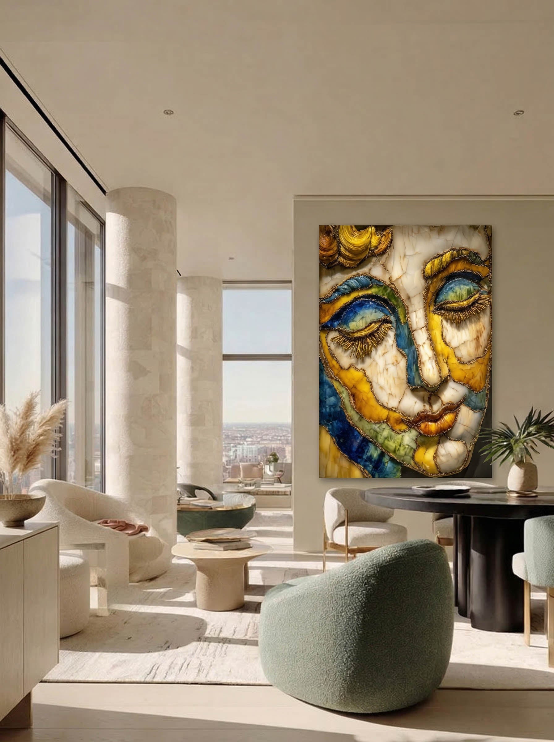 Gilded Slumber – Surreal Opulent Portrait Wall Art 550