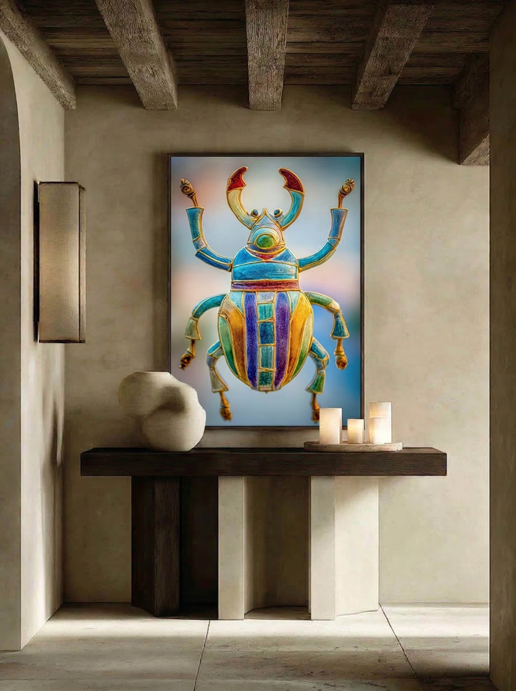 Jeweled Guardian – Surreal Insect Portrait Wall Art 552 Secondary image