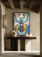 Jeweled Guardian – Surreal Insect Portrait Wall Art 552