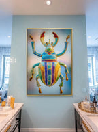 Jeweled Guardian – Surreal Insect Portrait Wall Art 552