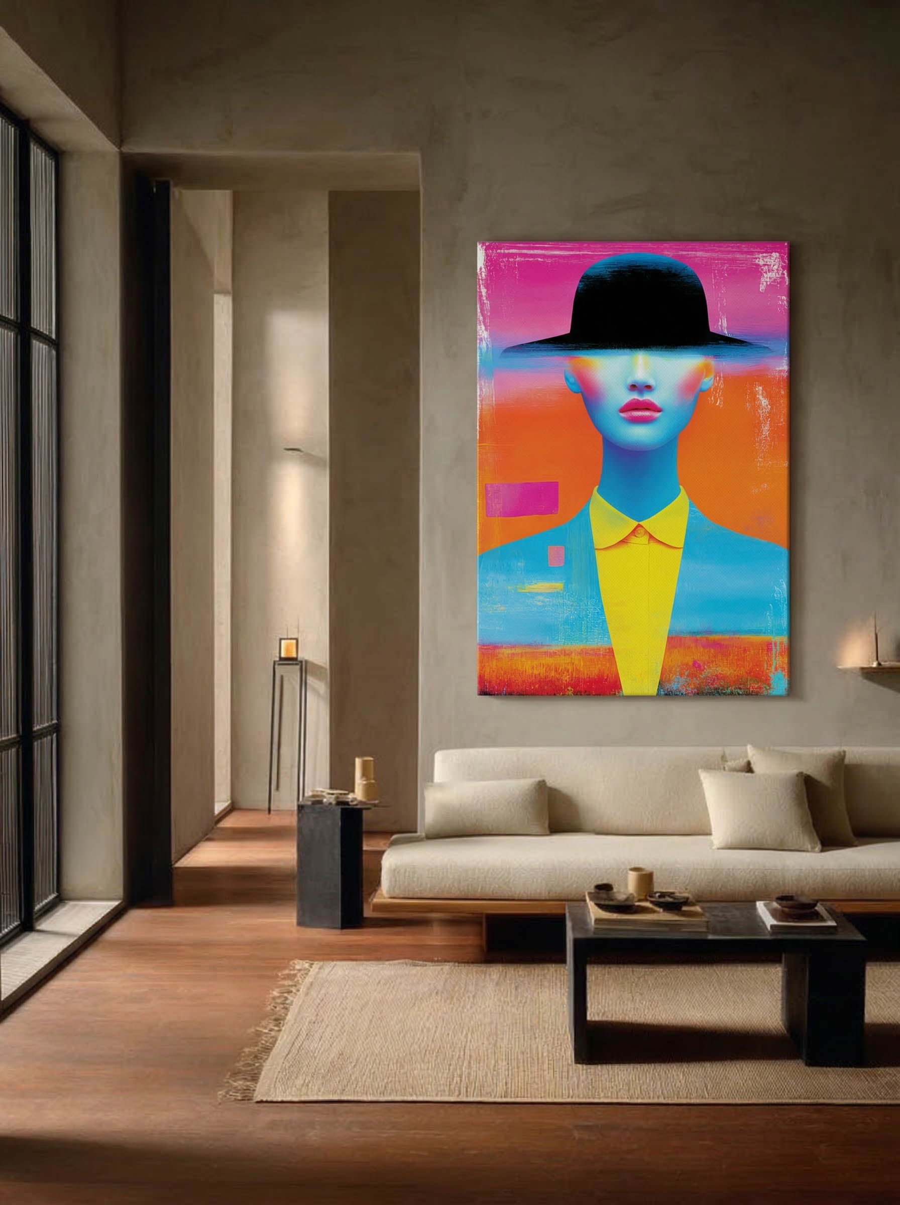 Vivid Anonymity – Surreal Neon Portrait Wall Art 555 Secondary image