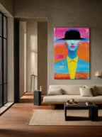 Vivid Anonymity – Surreal Neon Portrait Wall Art 555