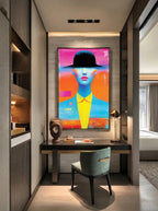 Vivid Anonymity – Surreal Neon Portrait Wall Art 555