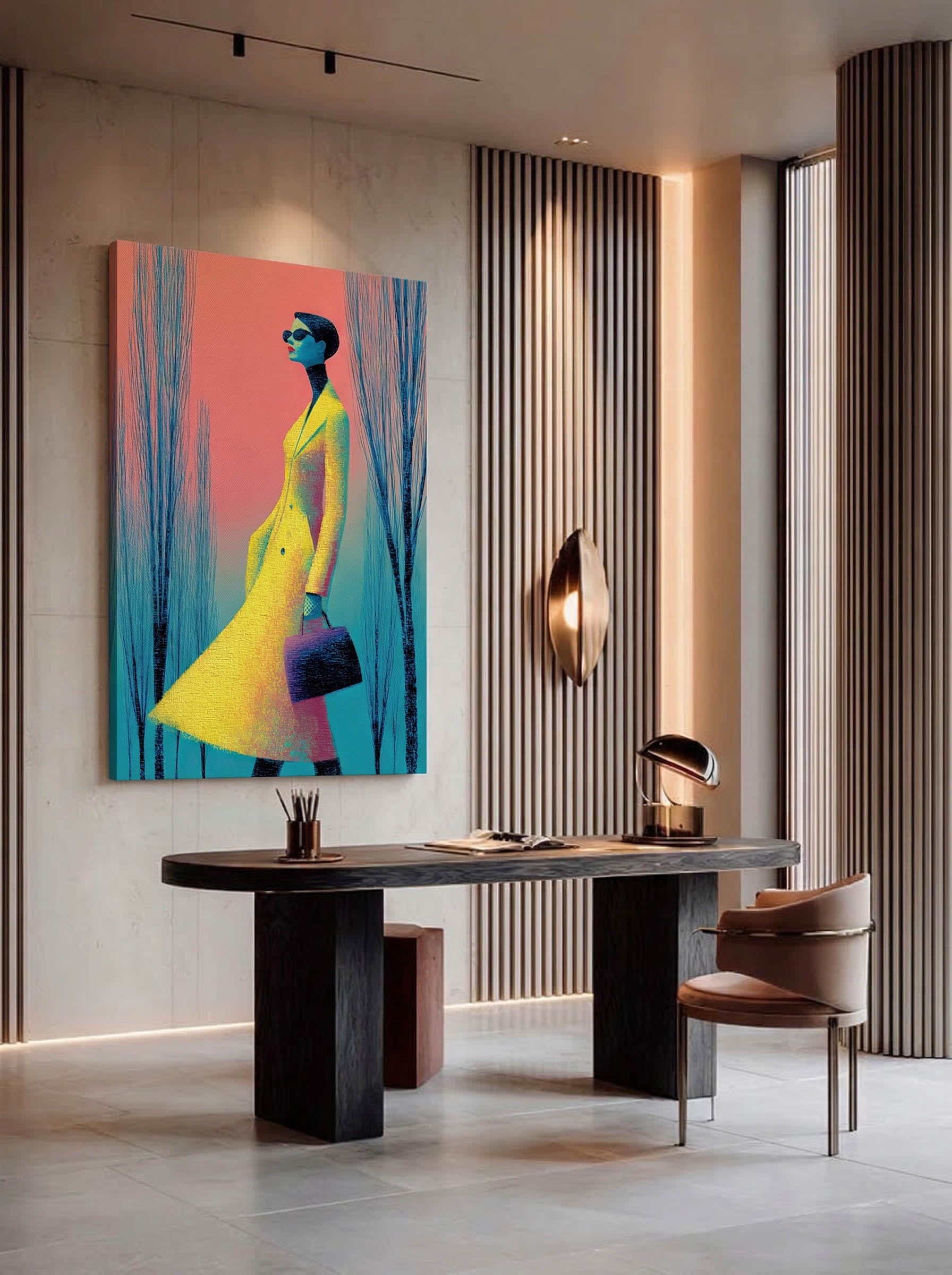 Golden Gaze – Surreal Fashion Portrait Wall Art 557 Secondary image