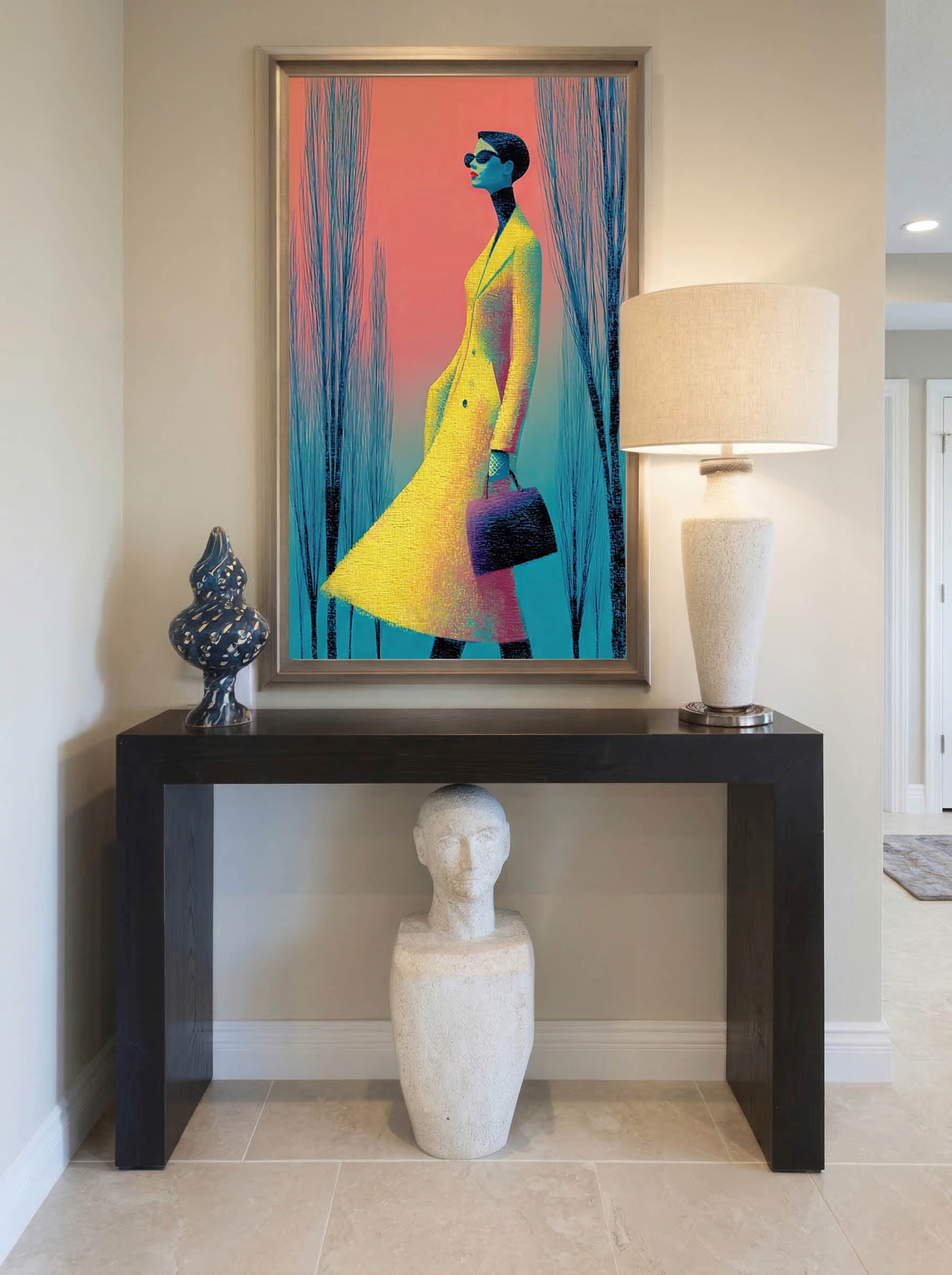 Golden Gaze – Surreal Fashion Portrait Wall Art 557