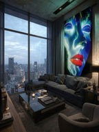 Luminous Dream – Surreal Indigo Portrait Wall Art 558