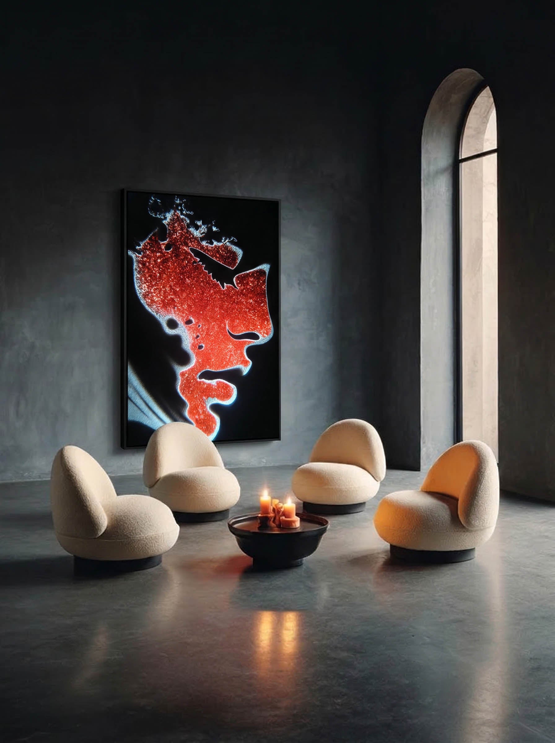 Cinnabar Flow – Surreal Abstract Crimson Wall Art 560 Secondary image