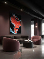 Cinnabar Flow – Surreal Abstract Crimson Wall Art 560