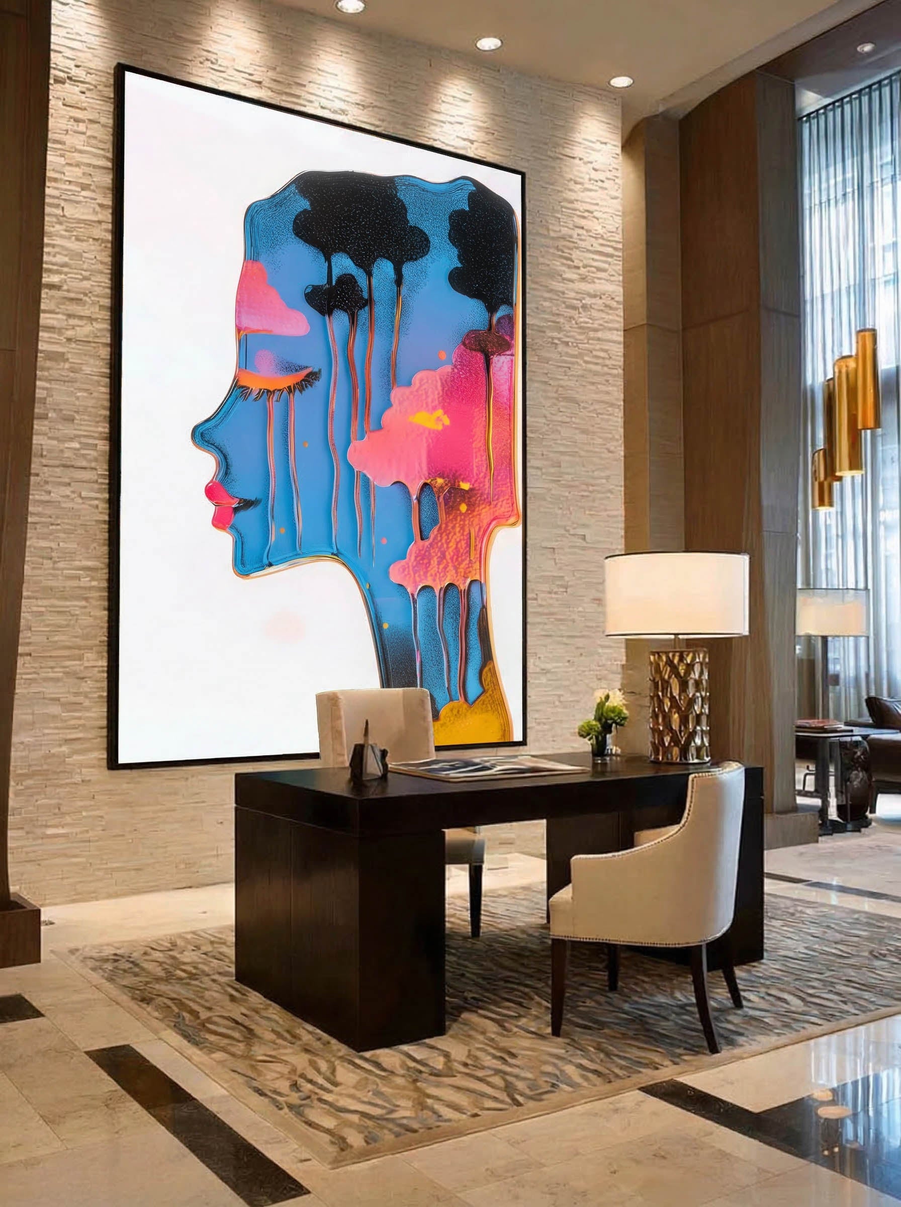 Liquid Skyline – Surreal Vibrant Profile Wall Art 562