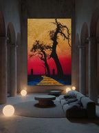 Sunset Passage – Surreal Landscape Journey Wall Art 564