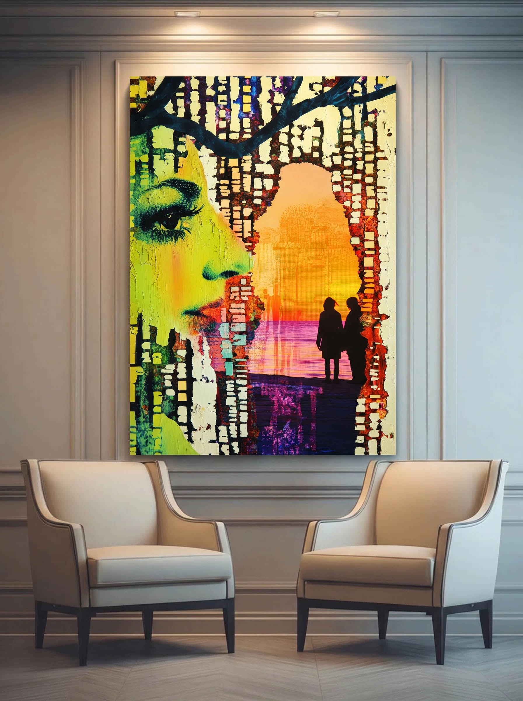 Threshold – Surreal Coastal Lime Silhouette Wall Art 565 Secondary image
