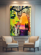 Threshold – Surreal Coastal Lime Silhouette Wall Art 565