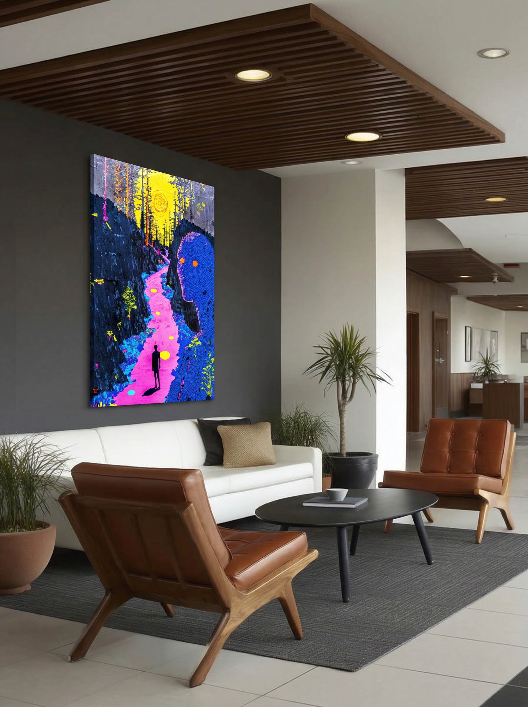 Luminous Canyon – Surreal Psychedelic Landscape Wall Art 566