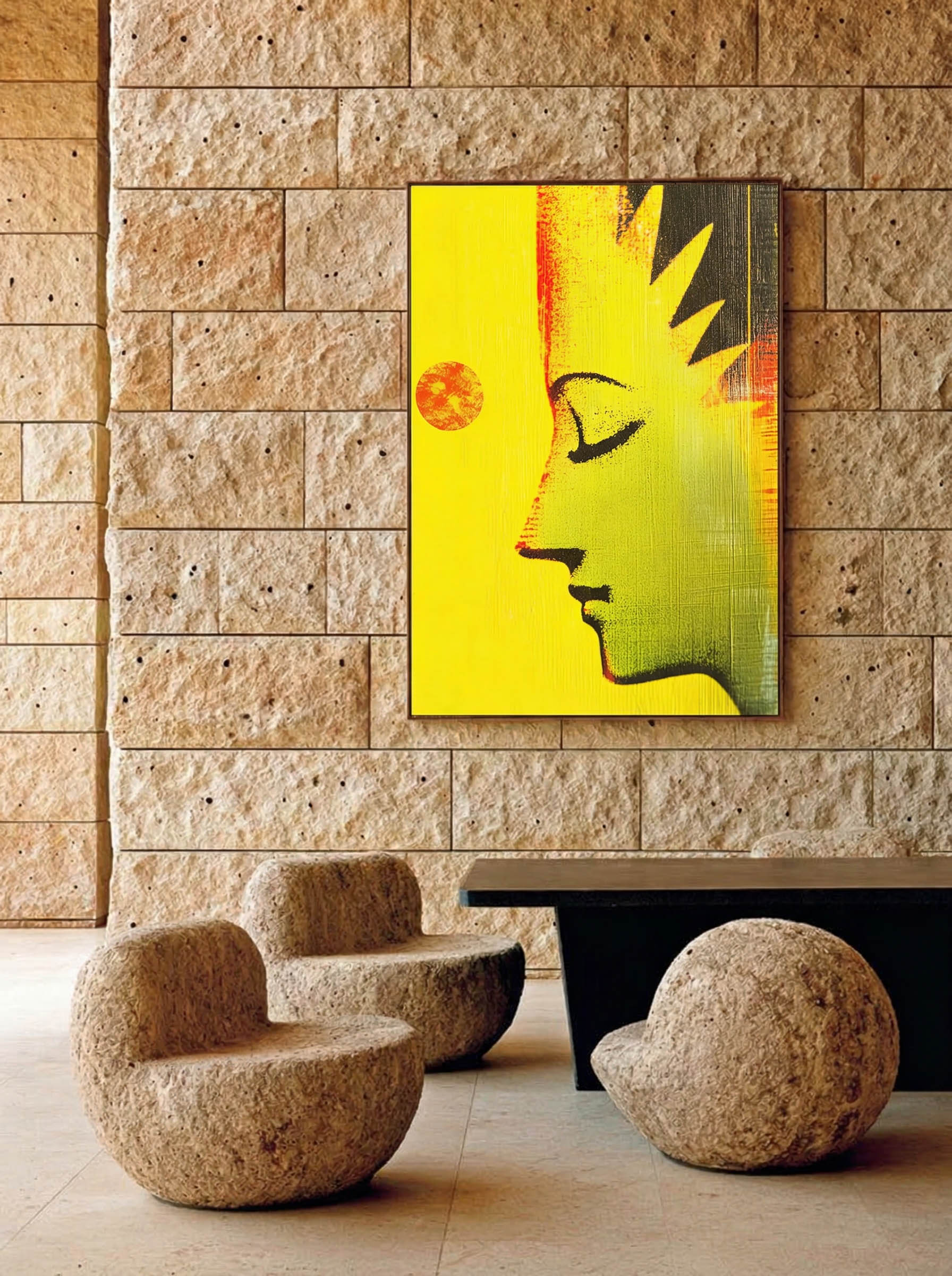 Solar Profile – Surreal Graphic Street Portrait Wall Art 568