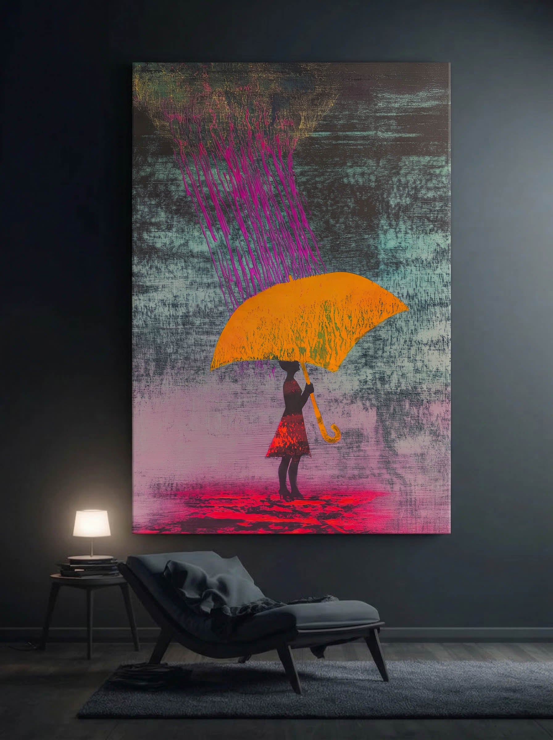 Yellow Shelter – Surreal Pop Art Rain Wall Art 569