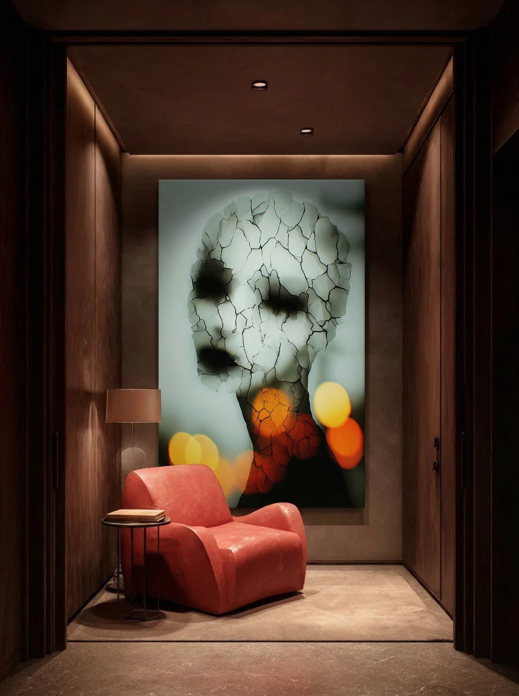 Cracked Light – Surreal Fractured Figure Wall Art 581