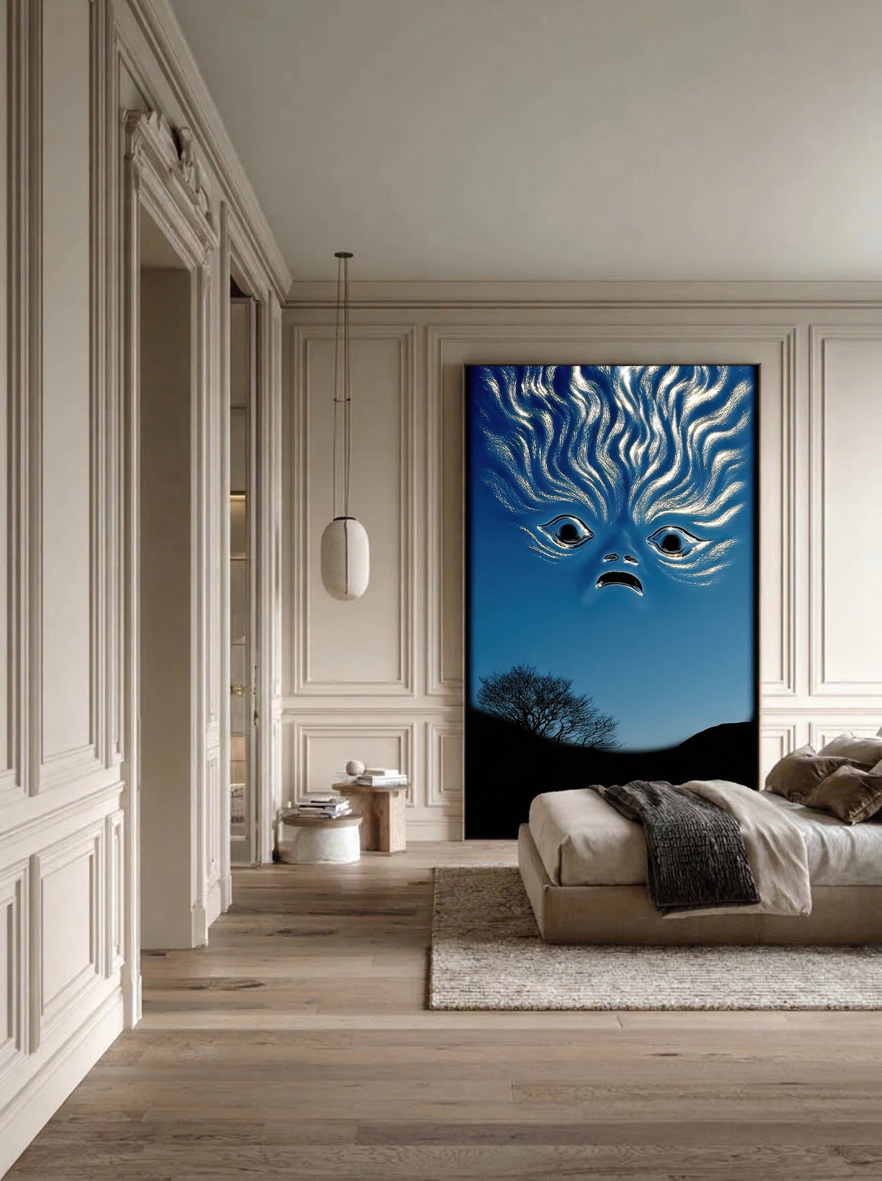 Storm Thoughts – Surreal Chrome Landscape Wall Art 582
