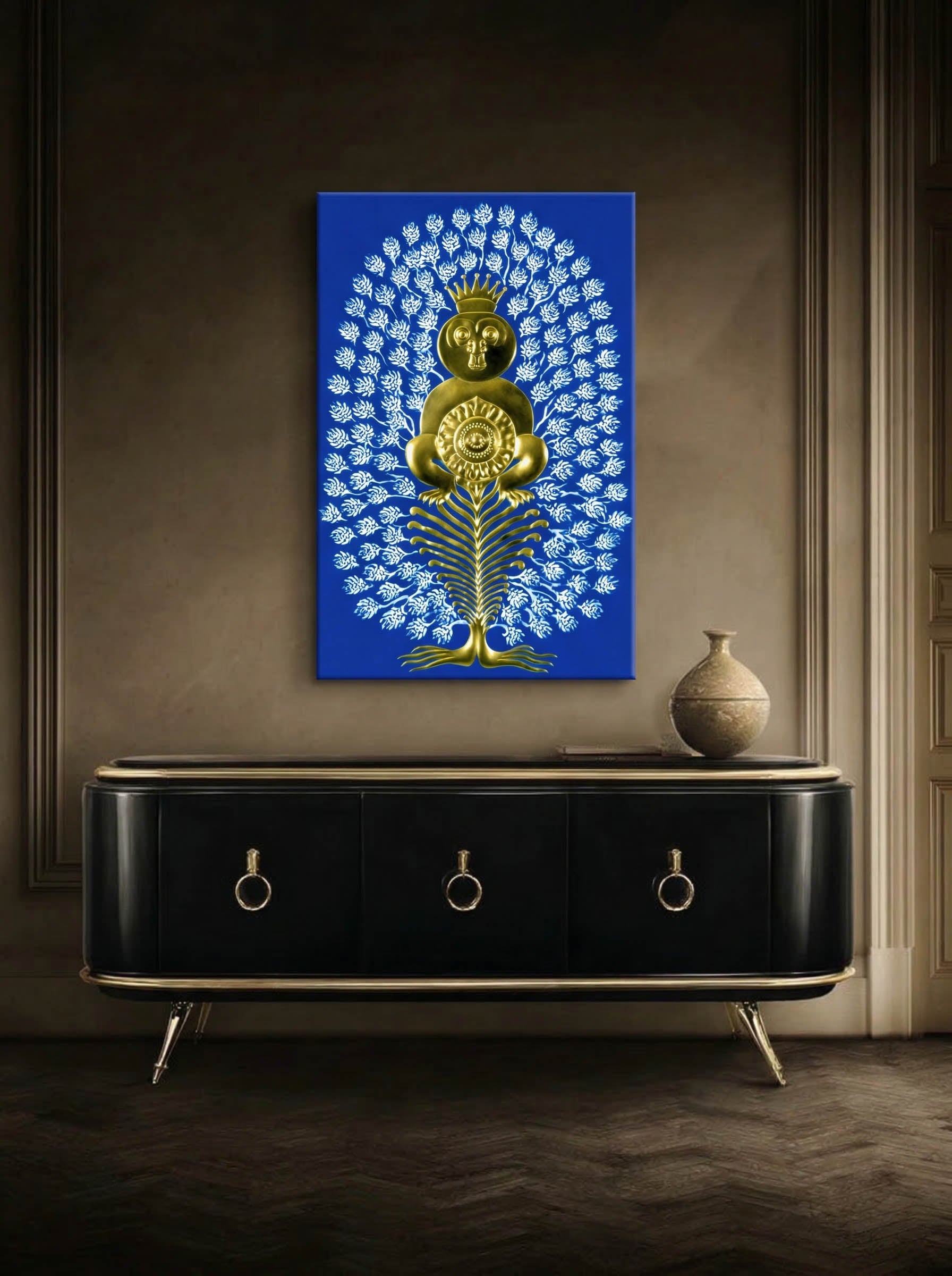 Gold Monkey King – Surreal Folk Art Decorative Wall Art 583 Secondary image