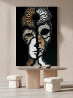 Two Faces – Surreal Gothic Stone Portrait Wall Art 585