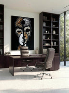 Two Faces – Surreal Gothic Stone Portrait Wall Art 585