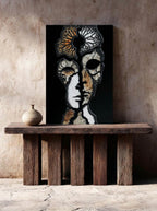 Two Faces – Surreal Gothic Stone Portrait Wall Art 585