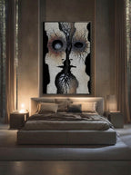 Stone Resonance – Surreal Wabi Sabi Dual Profile Wall Art 587