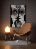 Stone Resonance – Surreal Wabi Sabi Dual Profile Wall Art 587