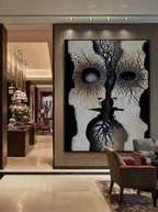 Stone Resonance – Surreal Wabi Sabi Dual Profile Wall Art 587