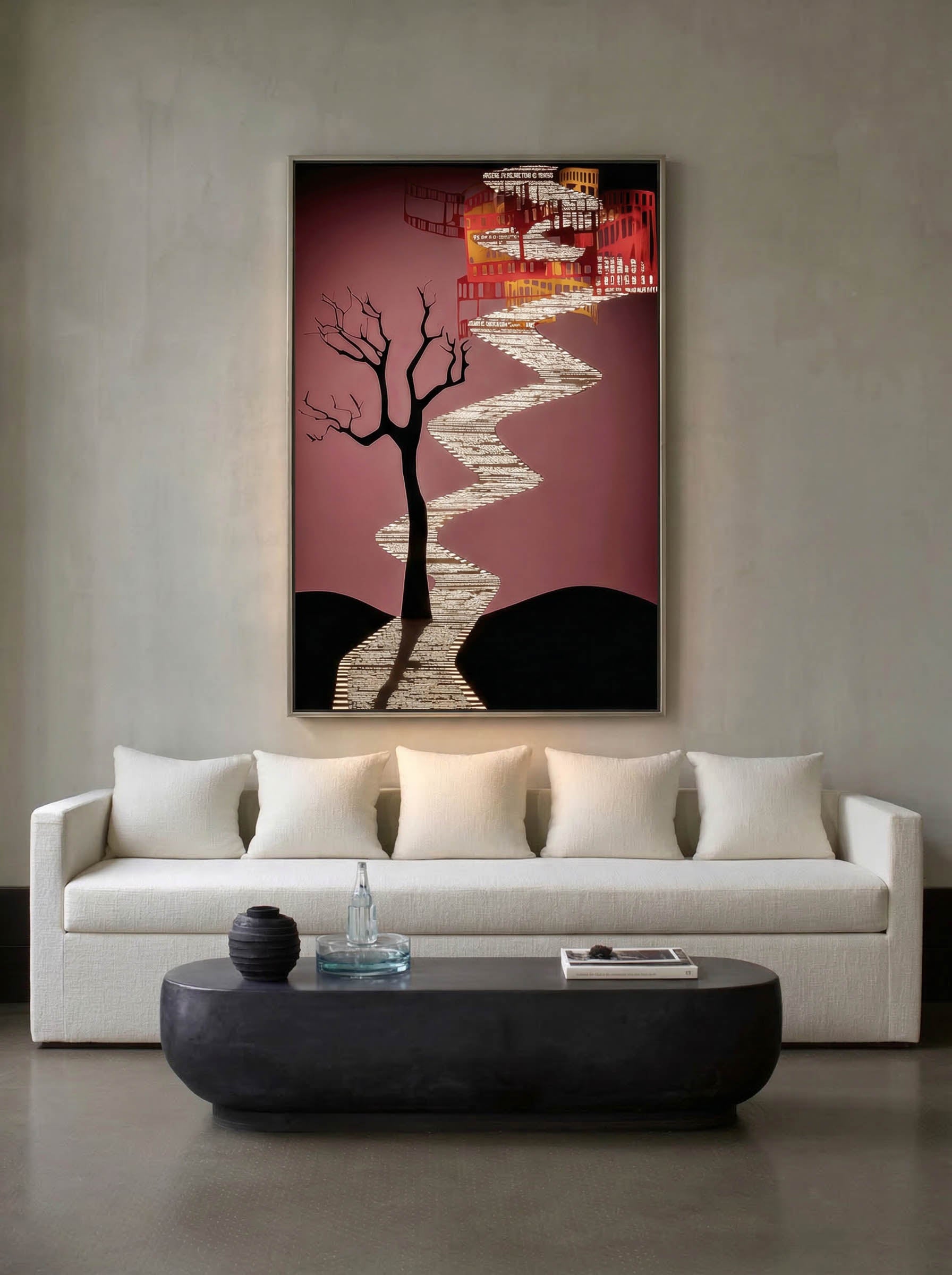 Narrative Ascent – Surreal Graphic Journey Wall Art 593