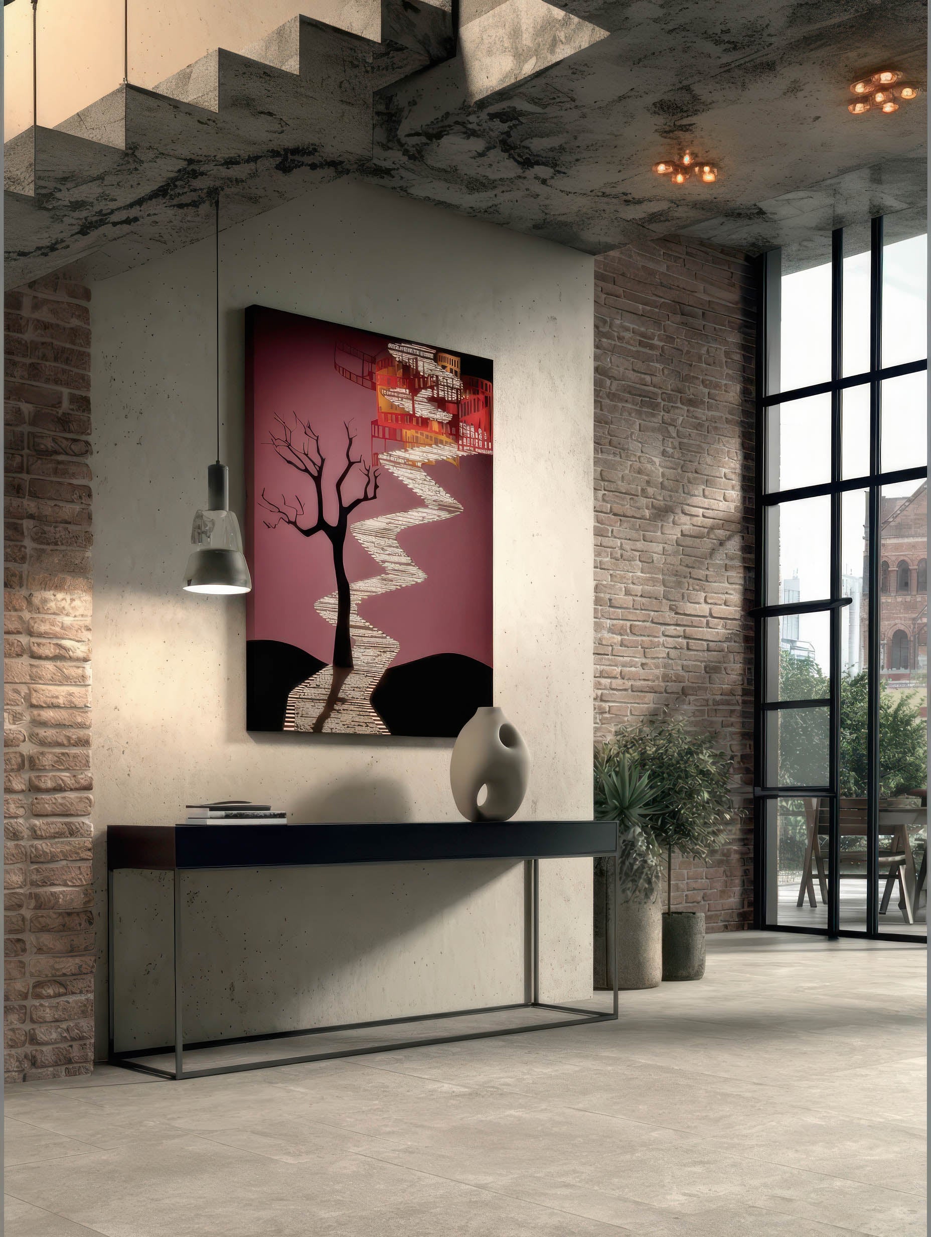 Narrative Ascent – Surreal Graphic Journey Wall Art 593