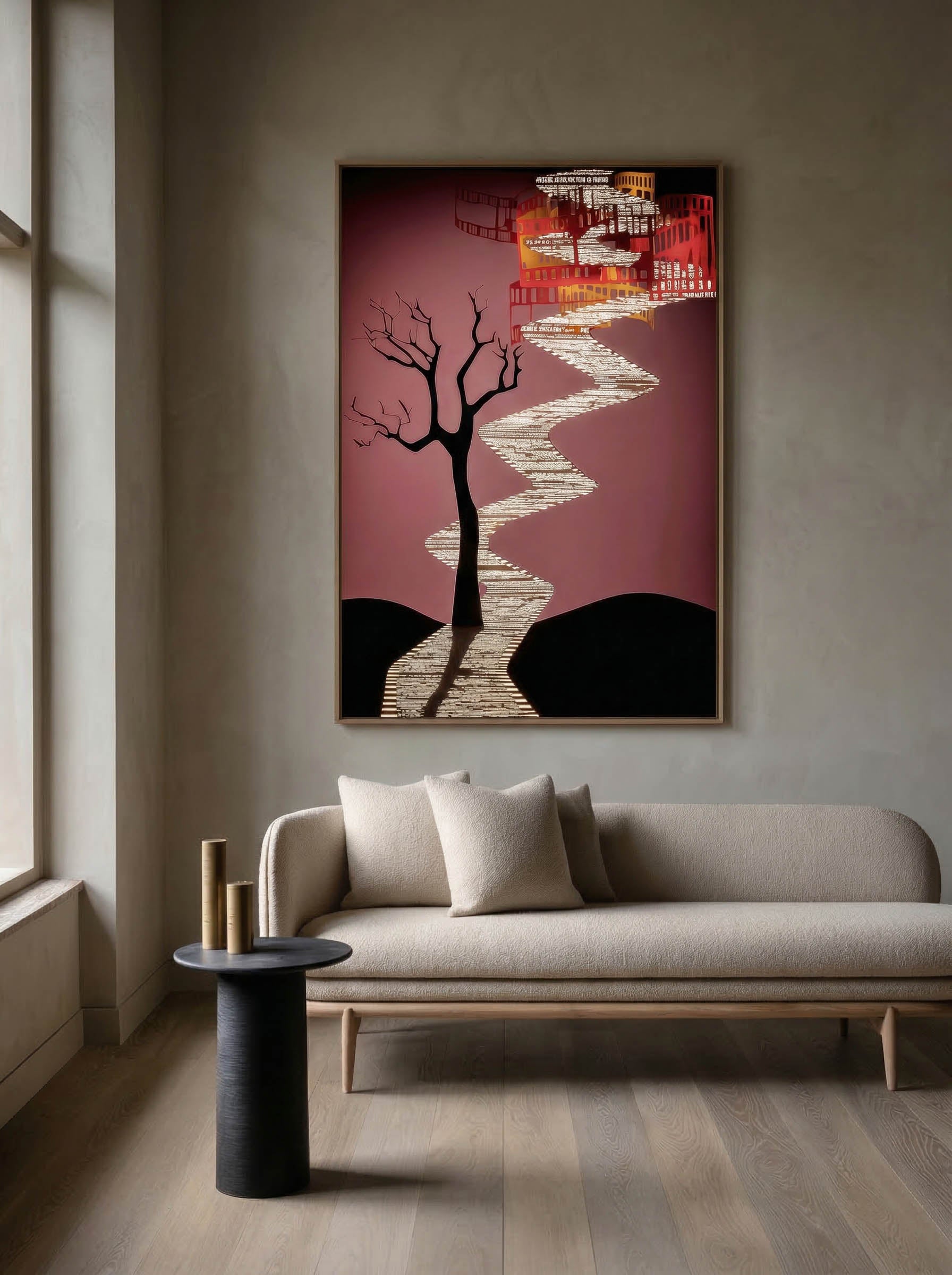 Narrative Ascent – Surreal Graphic Journey Wall Art 593