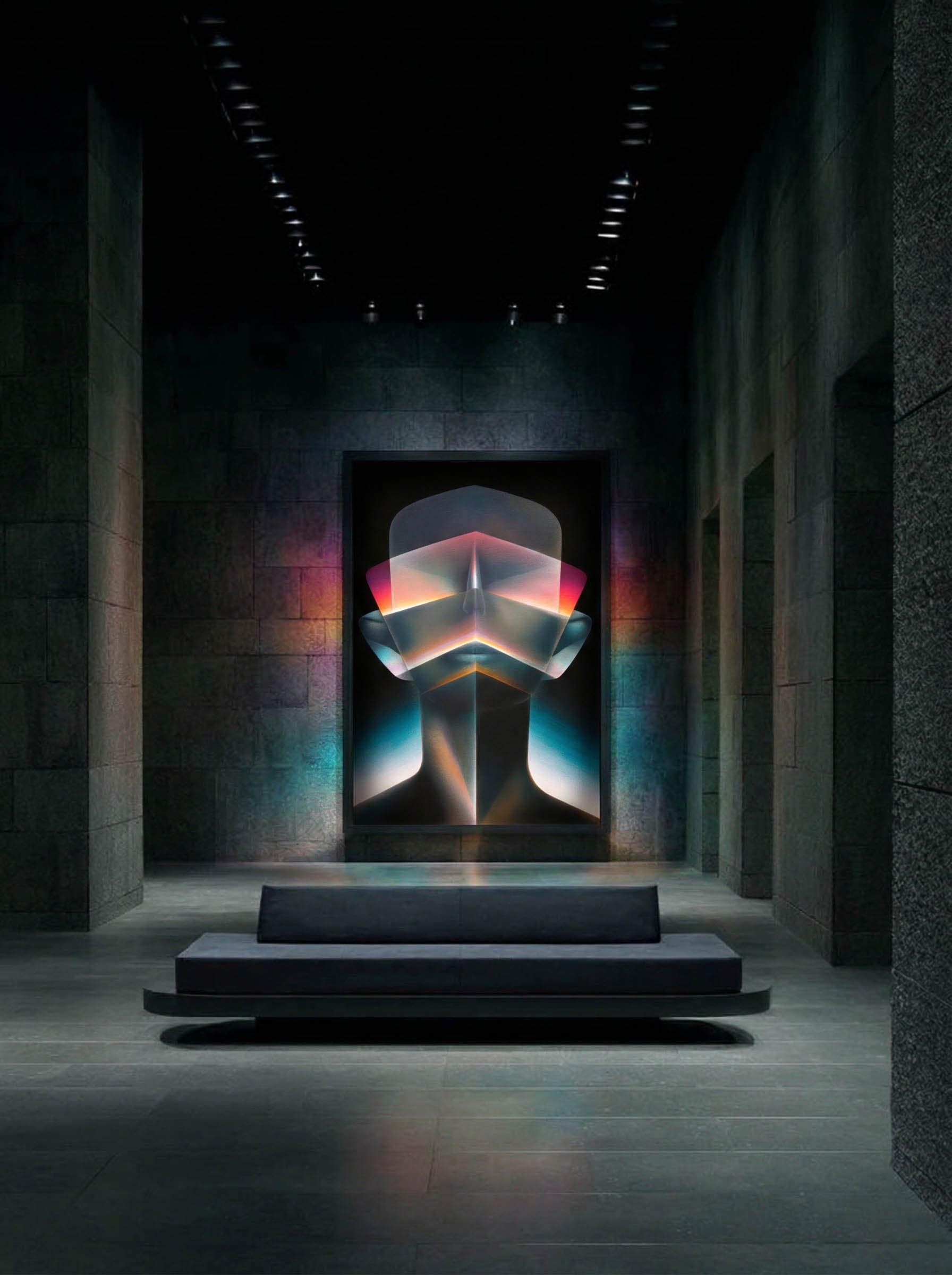 Prismatic Gaze – Surreal Geometric Crystal Wall Art 594