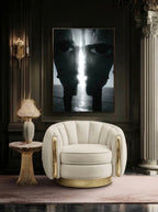 Coastal Mirror – Surreal Monochromatic Seascape Wall Art 596