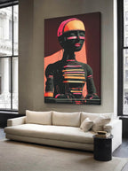Synthetic Stillness – Surreal Graphic Neon Profile Wall Art 598