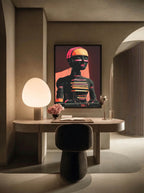 Synthetic Stillness – Surreal Graphic Neon Profile Wall Art 598