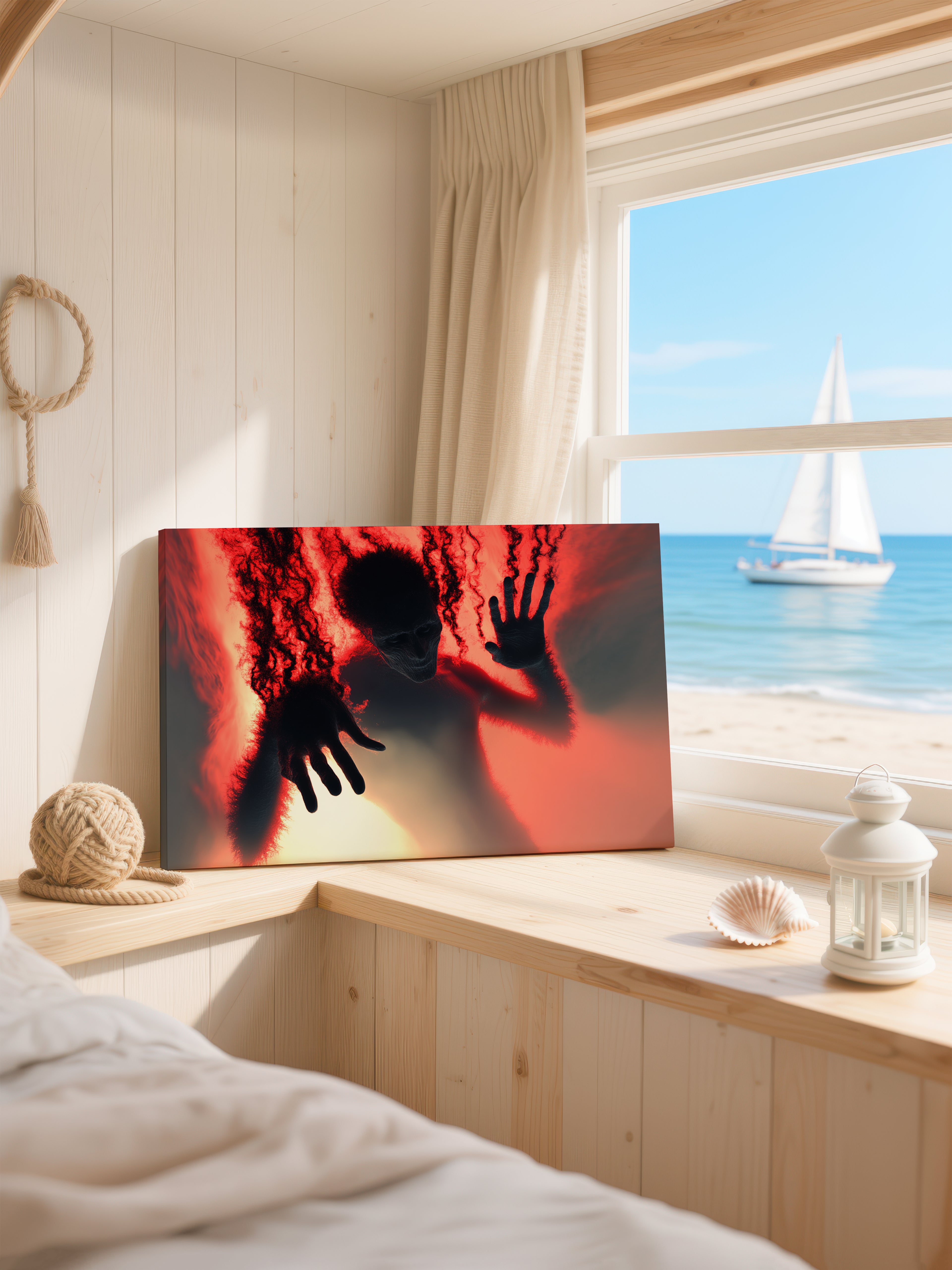 Dark Surreal Figure – Surreal Shadow Portrait Wall Art 042