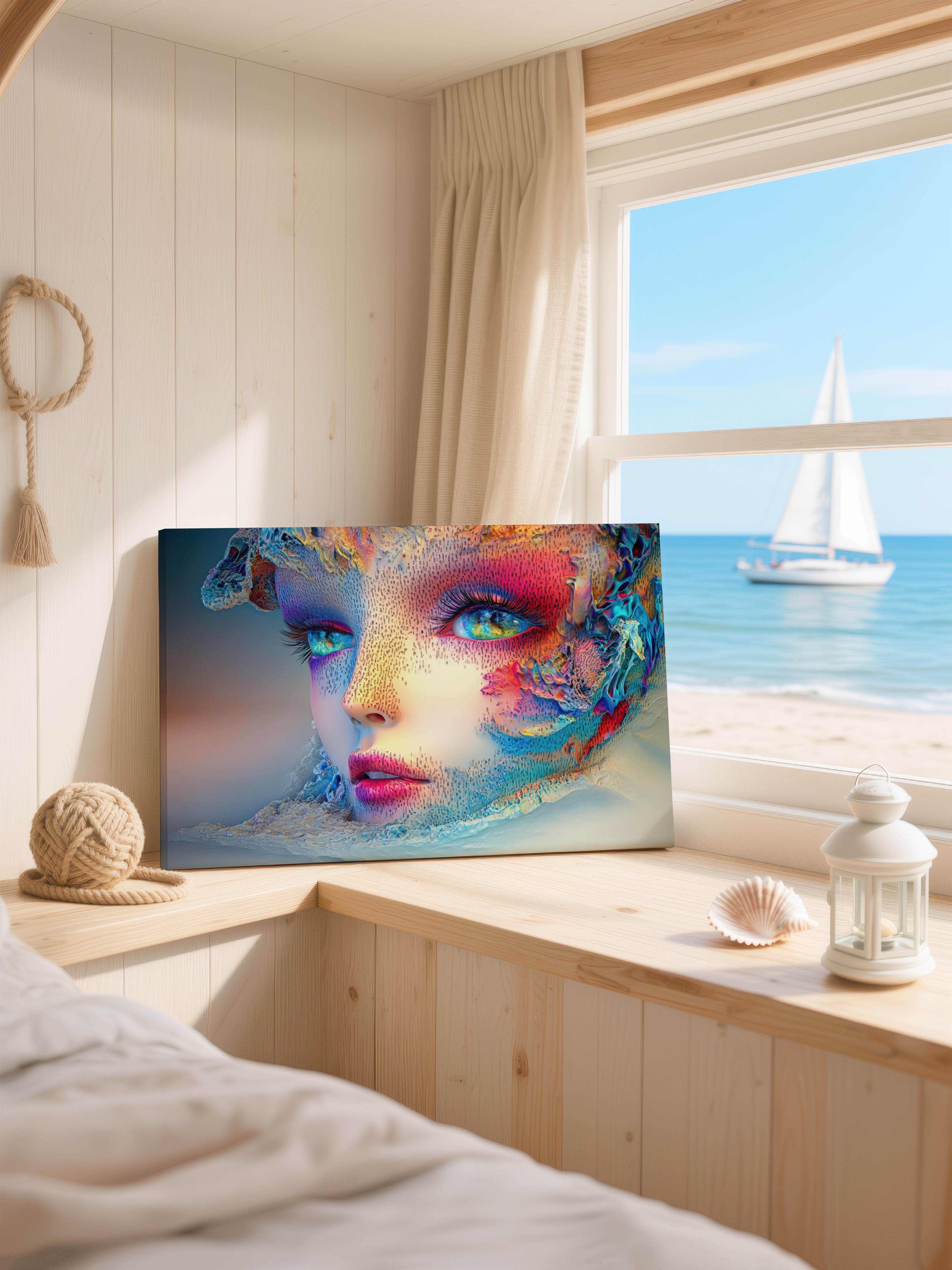 Prismatic Awakening – Psychedelic Surreal Portrait Wall Art 355