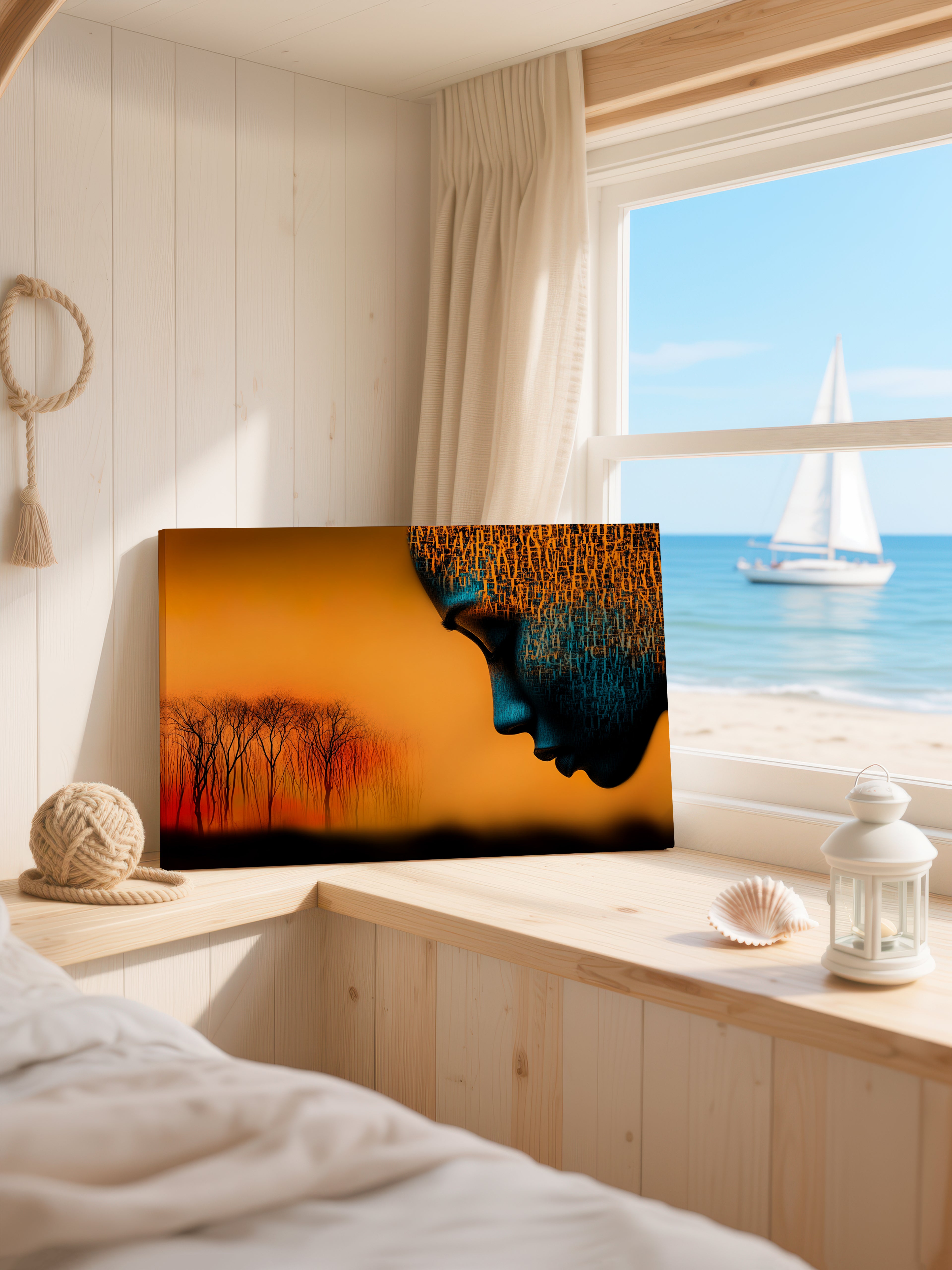 Sunset Silhouette – Surreal Landscape Figure Wall Art 325