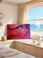 Neon Genesis – Surreal Psychedelic Cosmic Portrait Wall Art 070