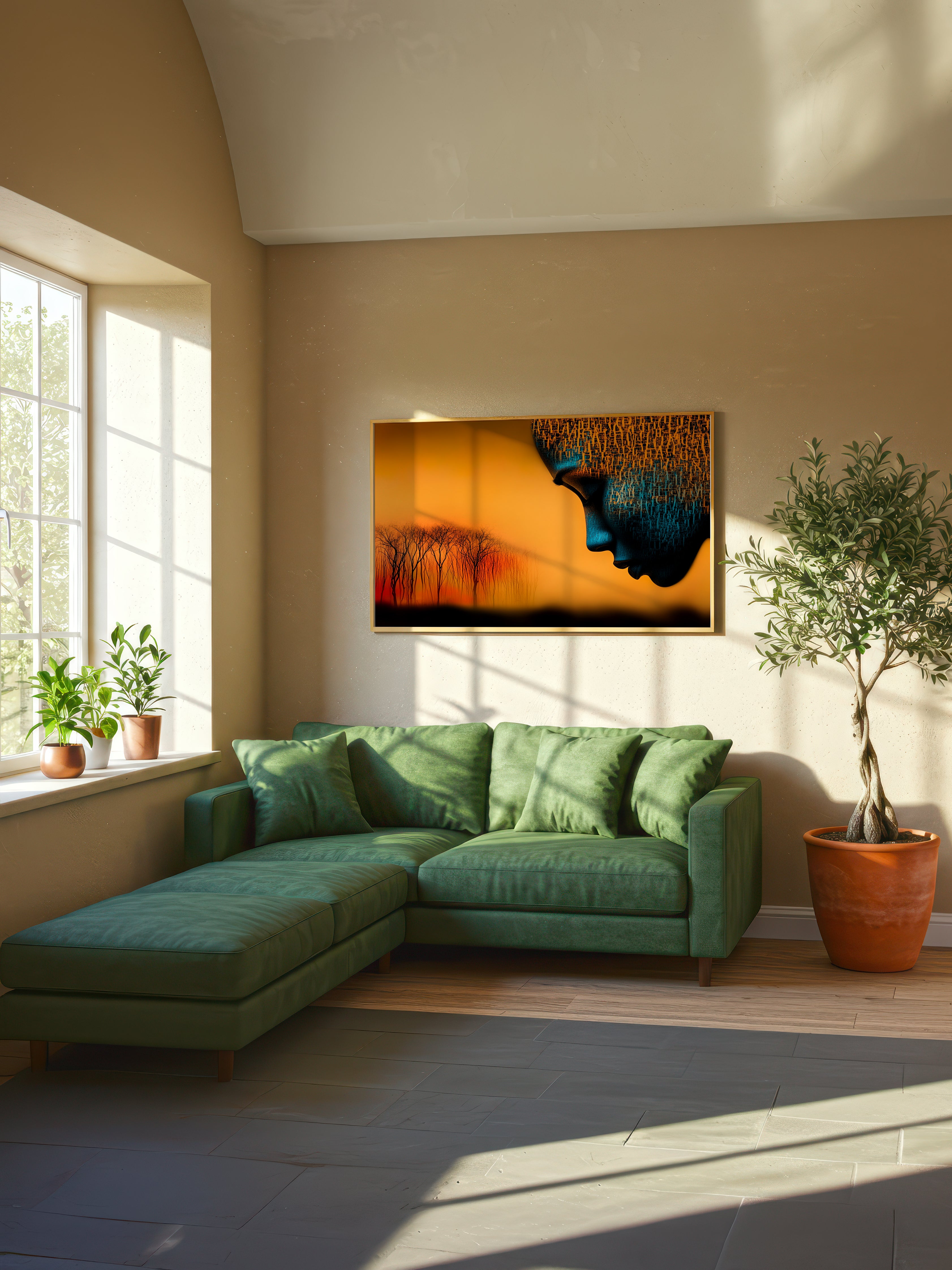 Sunset Silhouette – Surreal Landscape Figure Wall Art 325