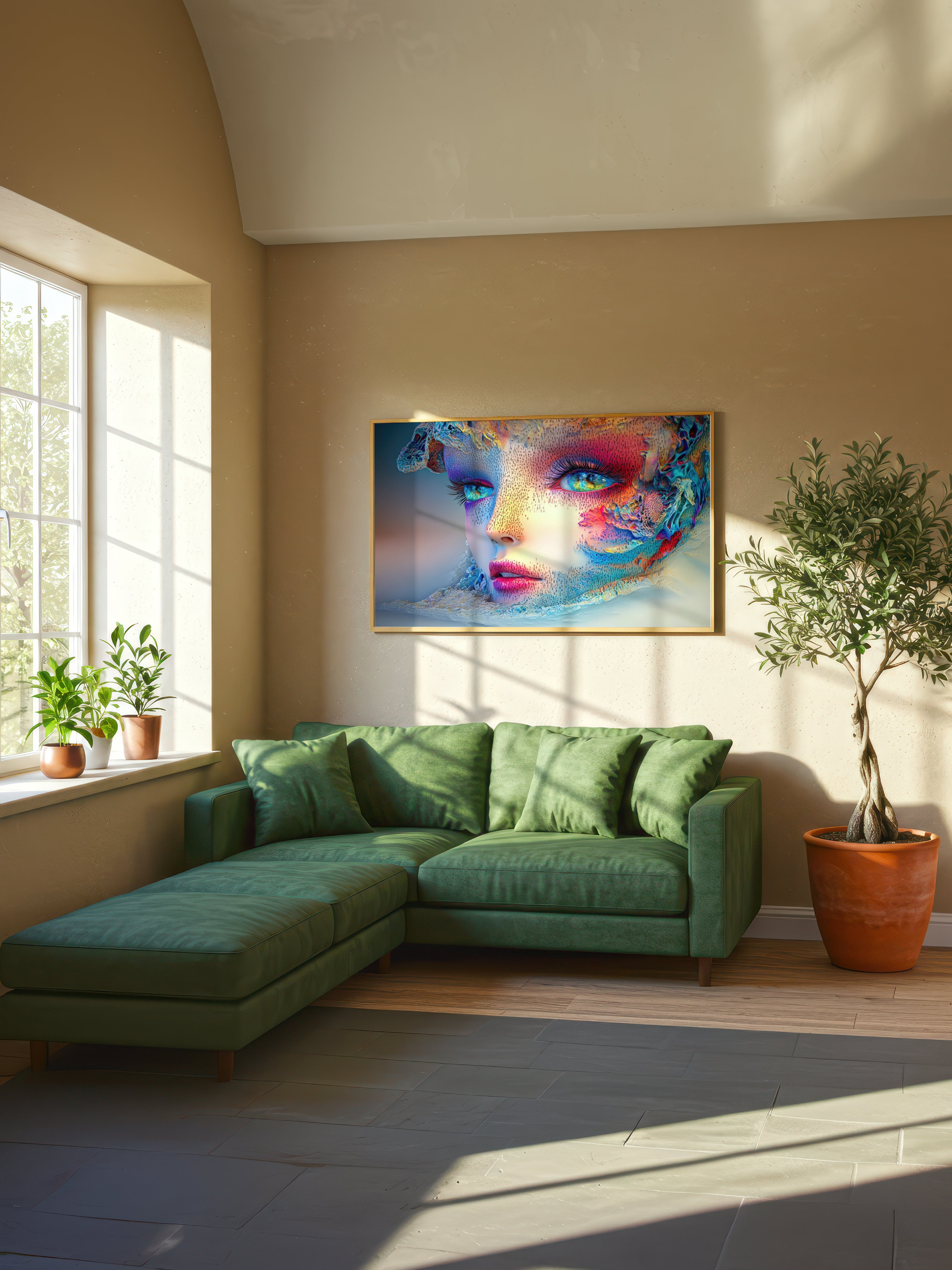Prismatic Awakening – Psychedelic Surreal Portrait Wall Art 355